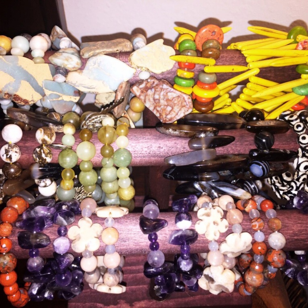 Uniquely designed bracelets made w/ organic stones